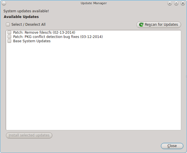 Package manager, updates