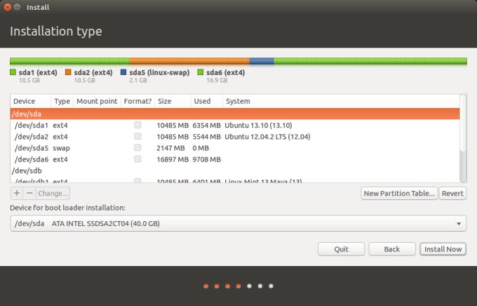 Partitions view 1