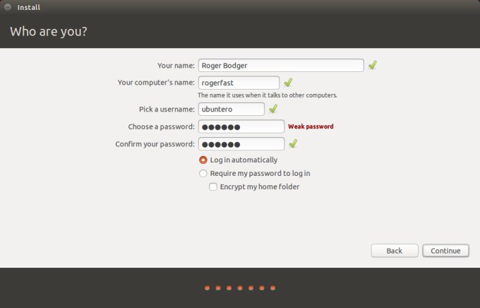 User setup