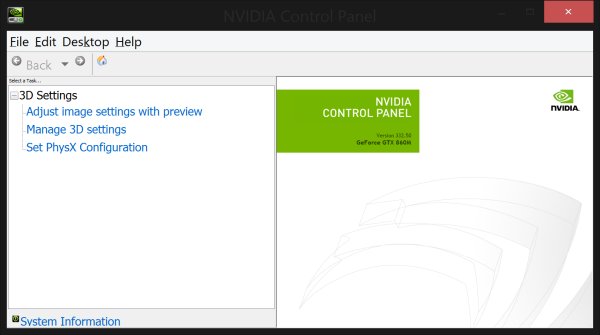 Nvidia panel