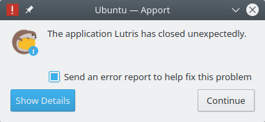 Lutris crashed