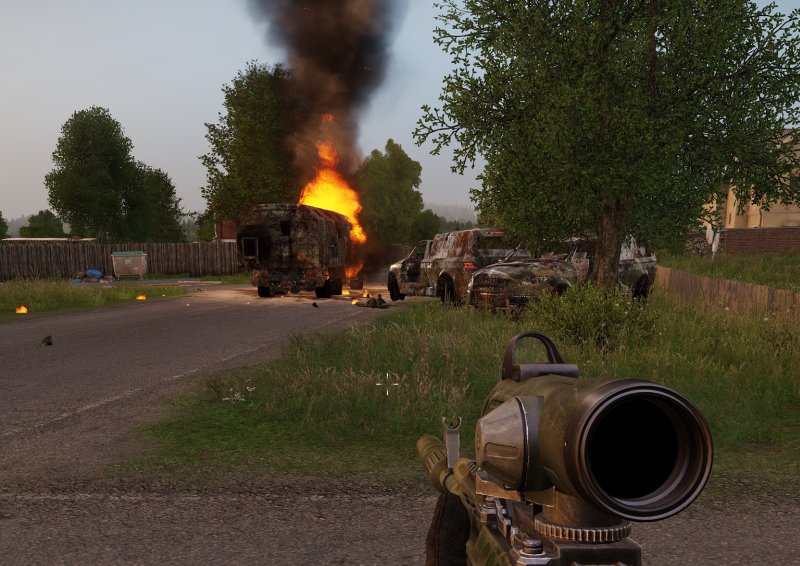 Burning truck