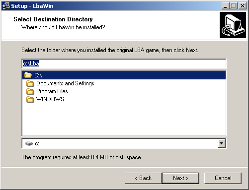Install LBA