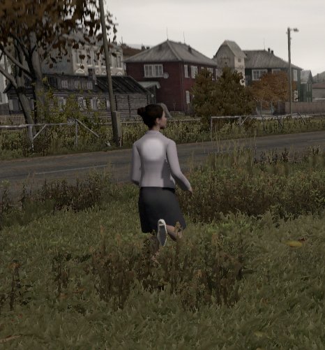 Woman running away