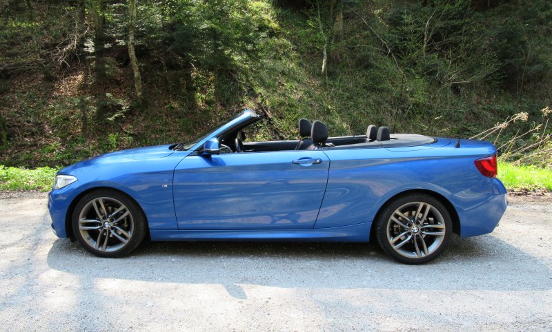 Roof down, side view