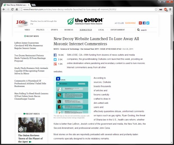 The Onion, Outkube